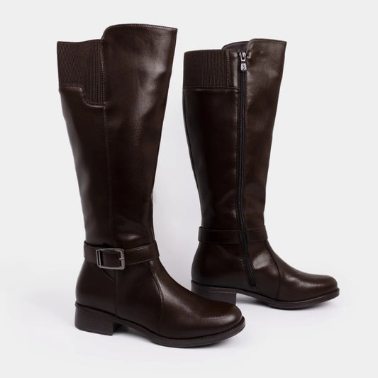 Bota cano alto napa marrom