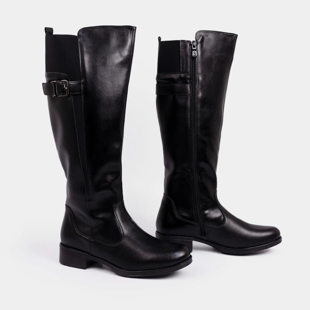 Bota cano alto napa preta