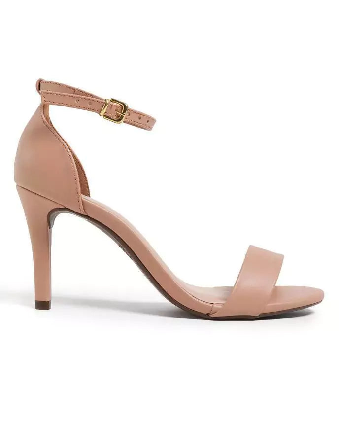 Sandália salto napa nude