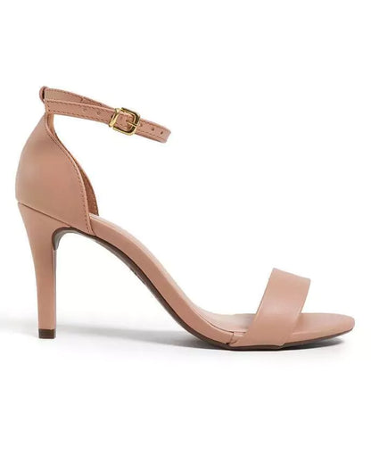 Sandália salto napa nude