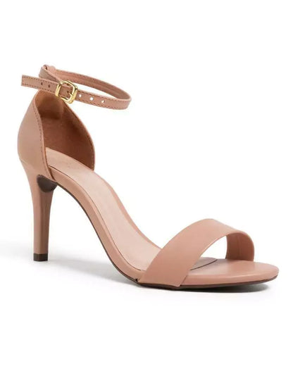 Sandália salto napa nude