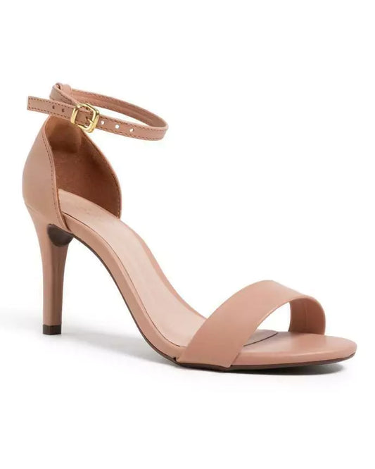 Sandália salto napa nude