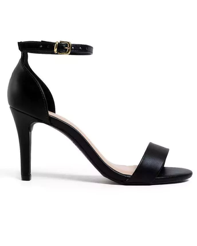 Sandália salto napa preta