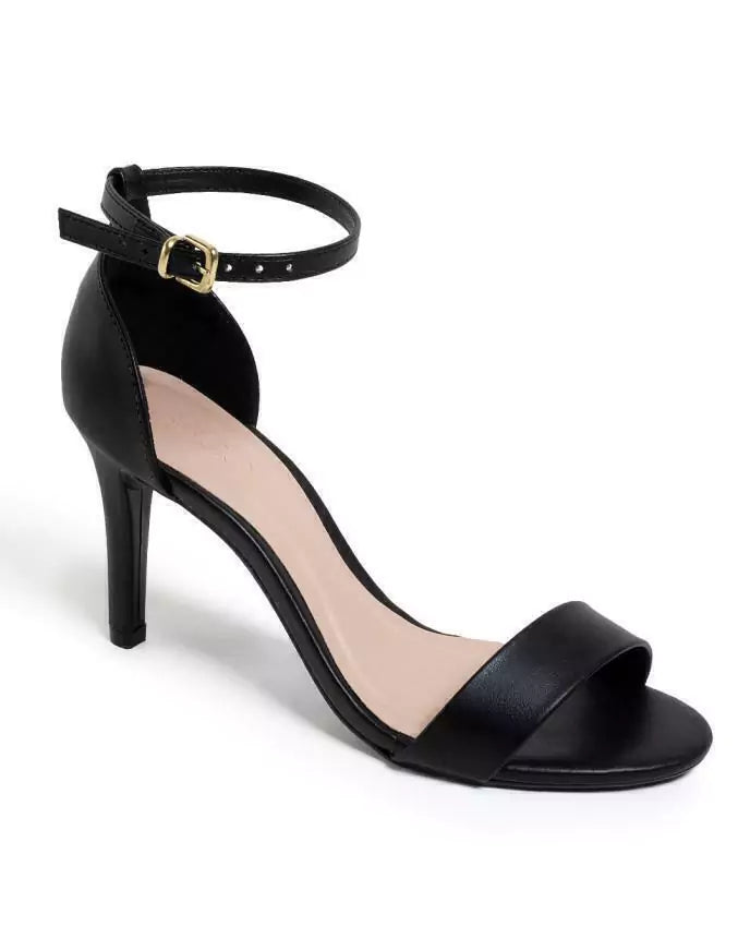 Sandália salto napa preta