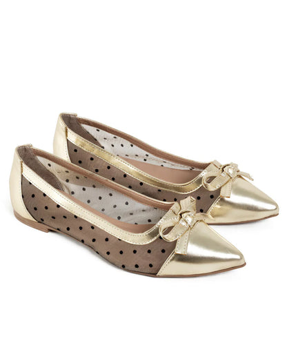 Sapatilha Napa Ouro Tule