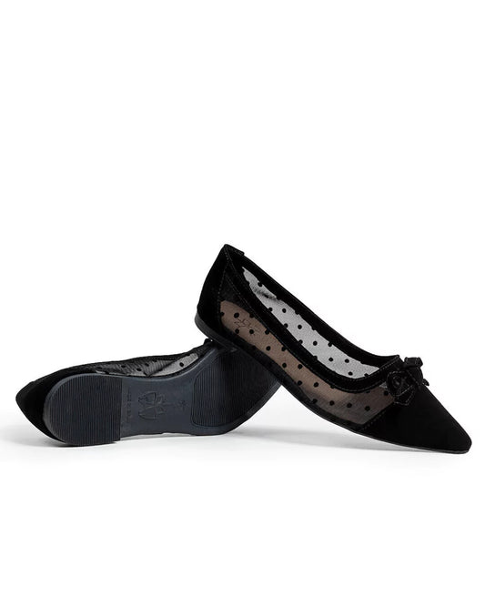 Sapatilha Napa Preta Tule