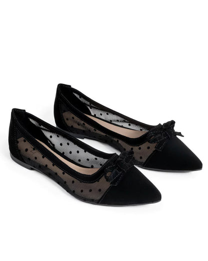 Sapatilha Napa Preta Tule