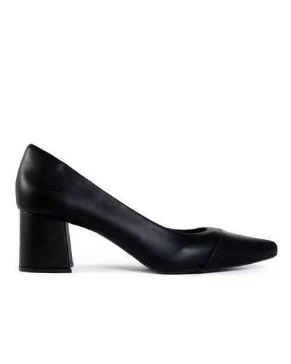 Sapato lizard de salto preto