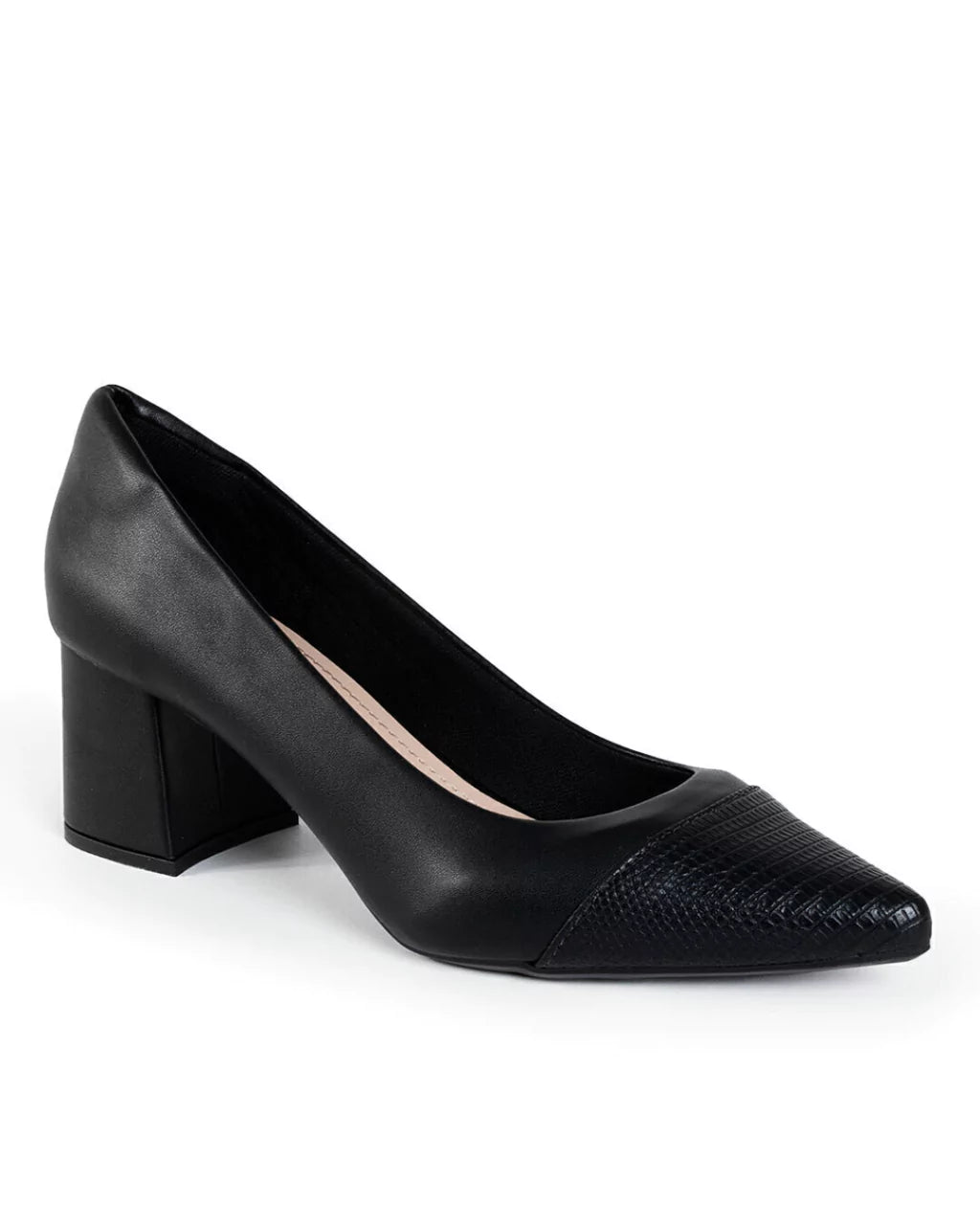 Sapato lizard de salto preto
