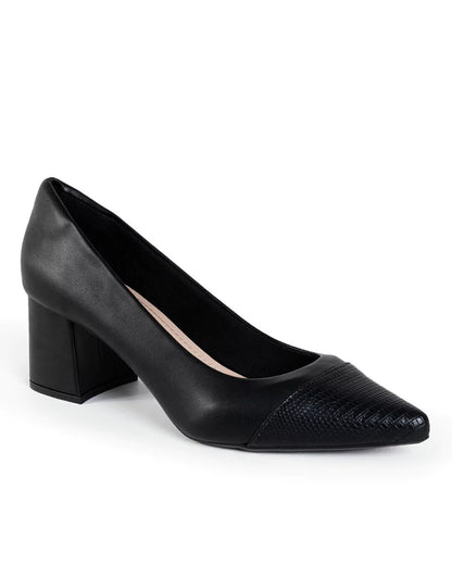 Sapato lizard de salto preto