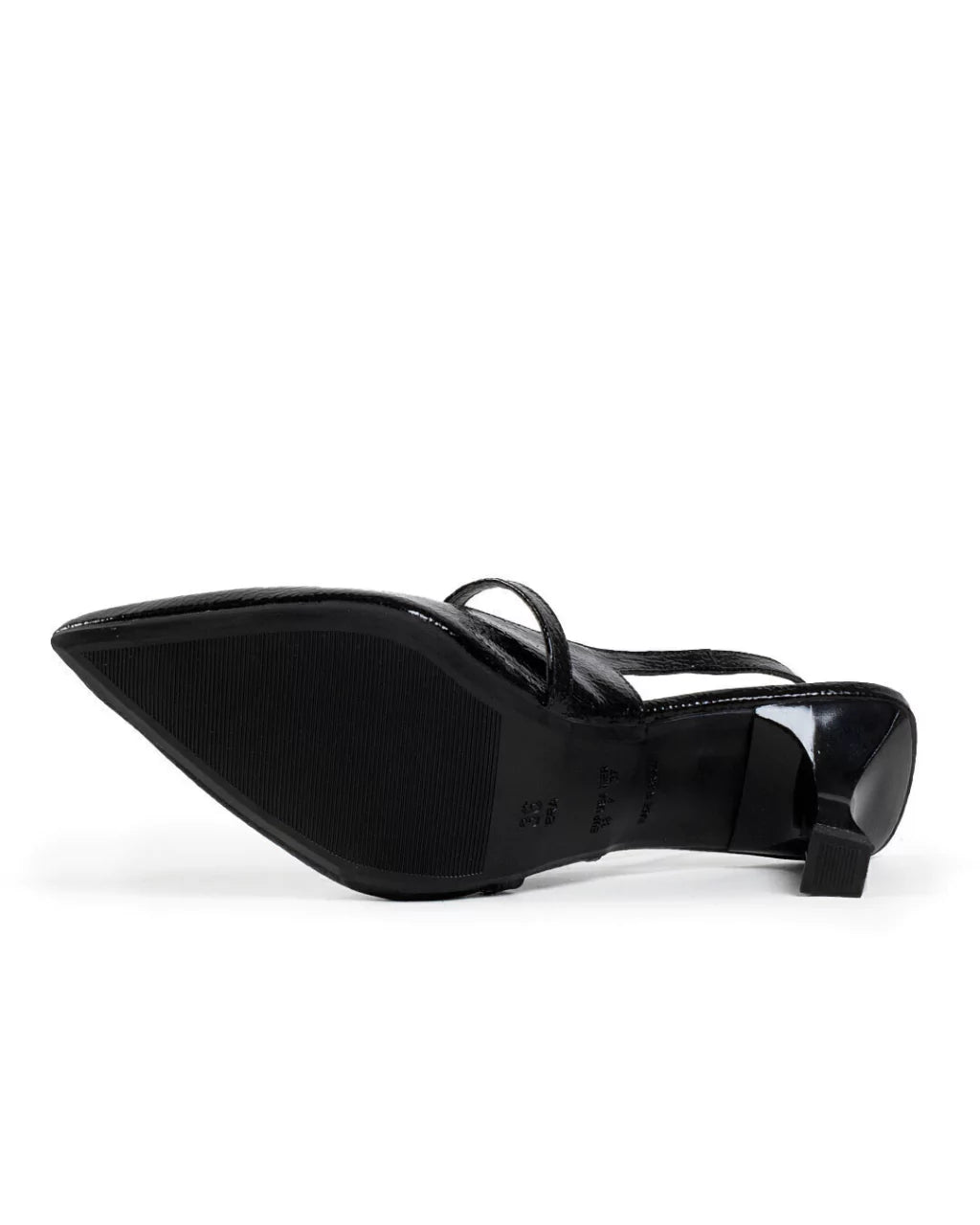 Scarpin slingback verniz preto
